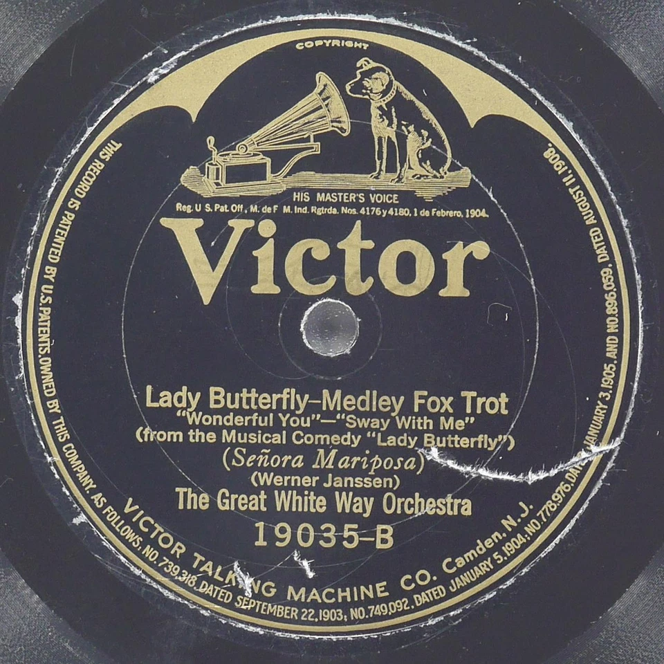 PAUL WHITEMAN Bambalina / Lady Butterfly VICTOR 19035 VG+ 78 10" 1923 Soundtrack - Image 3 of 4