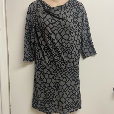 Derek Heart black gray cowl neck mini dress medium | eBay