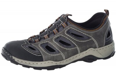 Rieker Herren Slipper Grau Schuhe Halbsandale 08065-02