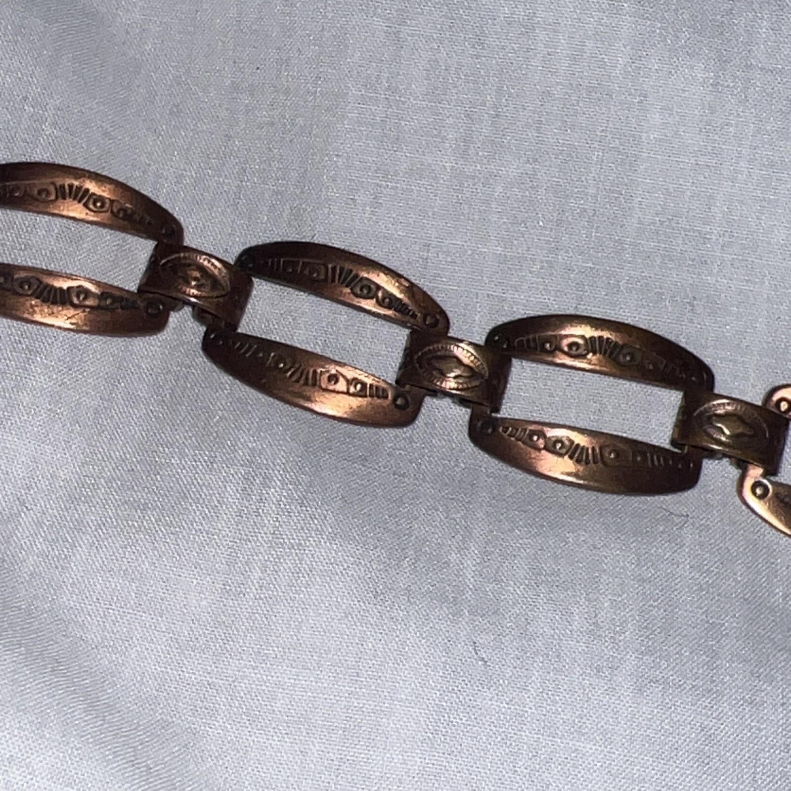 VNTG Solid Copper Native American Style Link Brac… - image 4