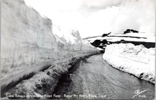 RPPC Snow Banks, Trail Ridge Road, Rocky Mtn NP Colorado- Sanborn Photo Postcard