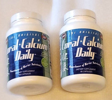 2 Bottles Coral Calcium Daily 1475mg 90 capsule ea Pure Supreme Marine Okinawan