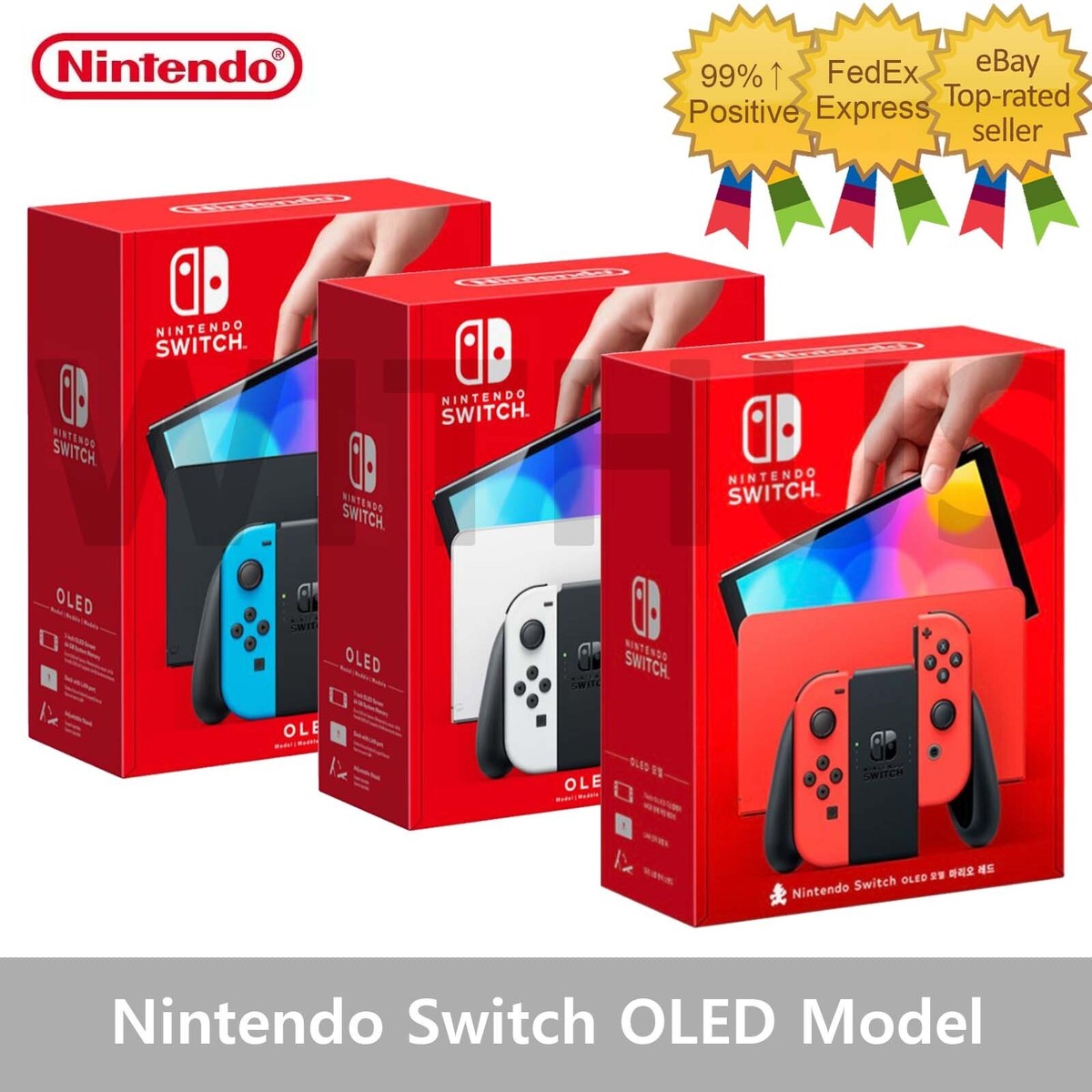 Nintendo Switch OLED Model Handheld Console 64GB - White / Neon