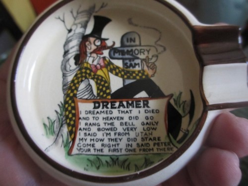 Vintage CARLTON Ware UTAH Dreamer IN MEMORY OF SAM Double Cigarette ASHTRAY - Picture 5 of 8