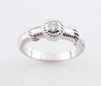 Judith Ripka Sterlingsilber Cz Kabel Stapel Ring Größe 9.75 Tolle Zustand