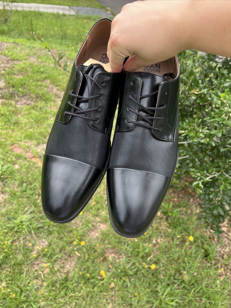 NEW Madden NYC Black Faux Leather Cap Toe Oxford Dress Shoes  display picture 1