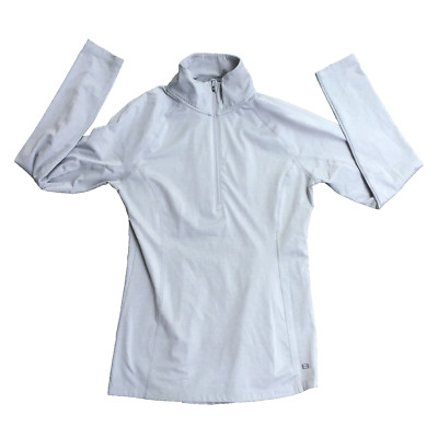 LAYER 8 PERFORMANCE QUICK DRY GRAY WOMENS MEDIUM 1/4 ZIP THUMB HOLES