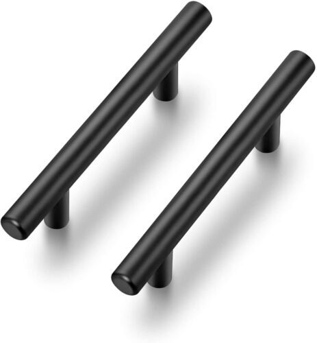 Pack of 20 ~ 6" MATTE BLACK STAINLESS CABINET BAR PULLS ~ 3.75" CENTER