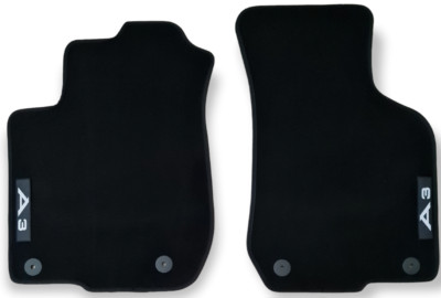 Front Car Floor Mats Velour For Audi A3 Waterproof Black Carpet Auto Liners 2pcs
