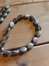 35 Dark Iridescent Shamrock Glass Beads