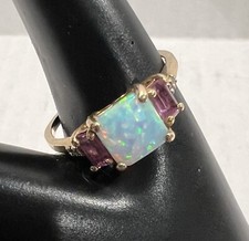 Stunning Emerald Cut Opal and Pink Sapphires ...