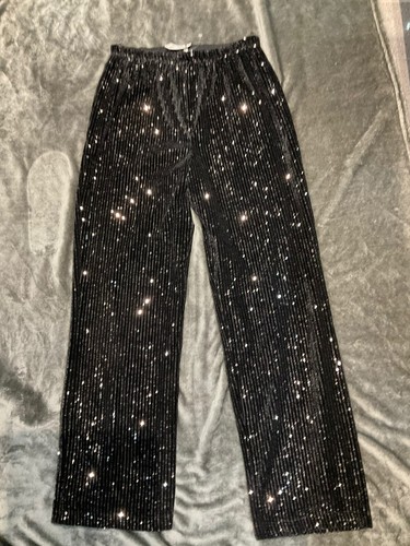 NEXT Ladies Velvet Sequin Black 
