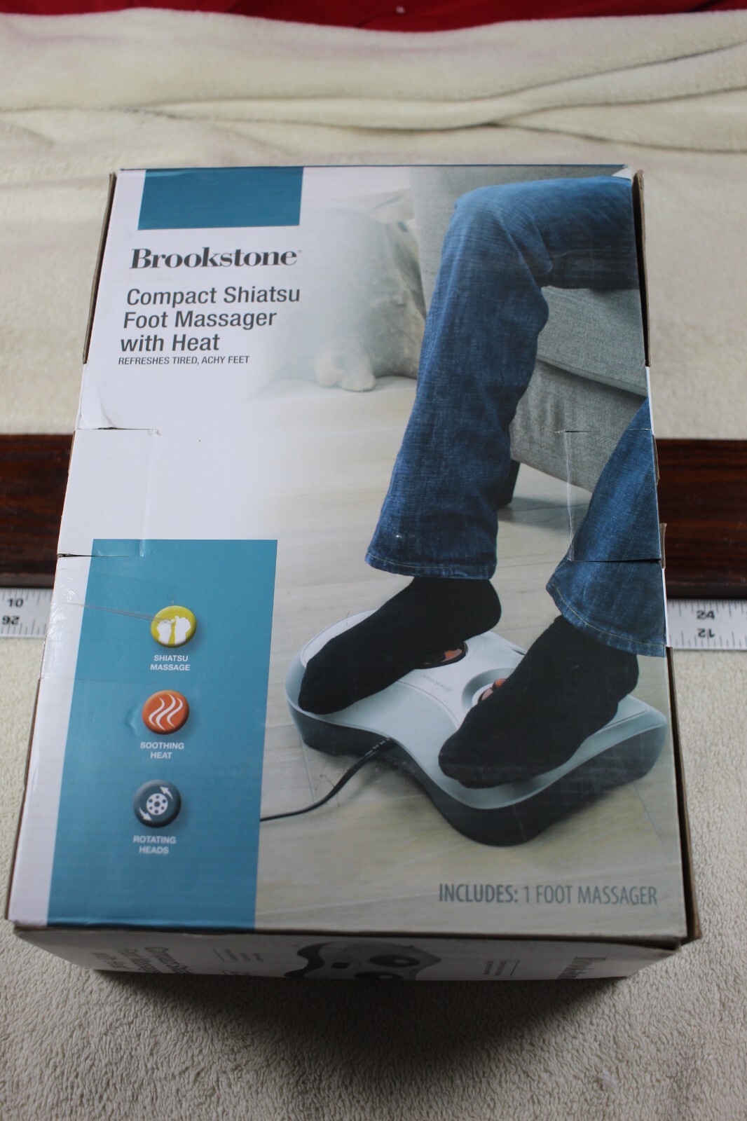 Brookstone Compact Shiatsu Foot Massager With Heat Tested eBay