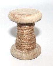 Distressed Neutral Color Wooden Wood Jute Spool S17