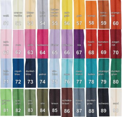 Endlosreißverschluss 5 mm, 5 Meter - 50 Meter Rolle mit 10 - 100 Nonlock Zipper
