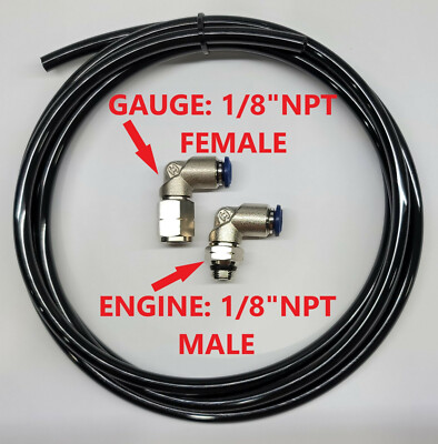 AUTOMETER & VDO BOOST VACUUM TURBO GAUGE PUSH TO CONNECT LINE KIT 1/8NPTF 1/8NPT