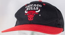 Vintage 1990s Chicago Bulls NBA Snap Back Bull Logo Black Hat Last Dance Youth
