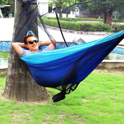 YAMLGHT Hammock Bug Net - Double-Sided Zipper Mosquito Protection For Camping, Lightweight & Compact