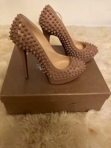 nude spike heels