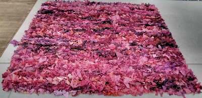 FUCHSIA / MULTI 8' X 8' SQ Broken Thread Rug Reduced Price 1172714621 SG951F-8SQ