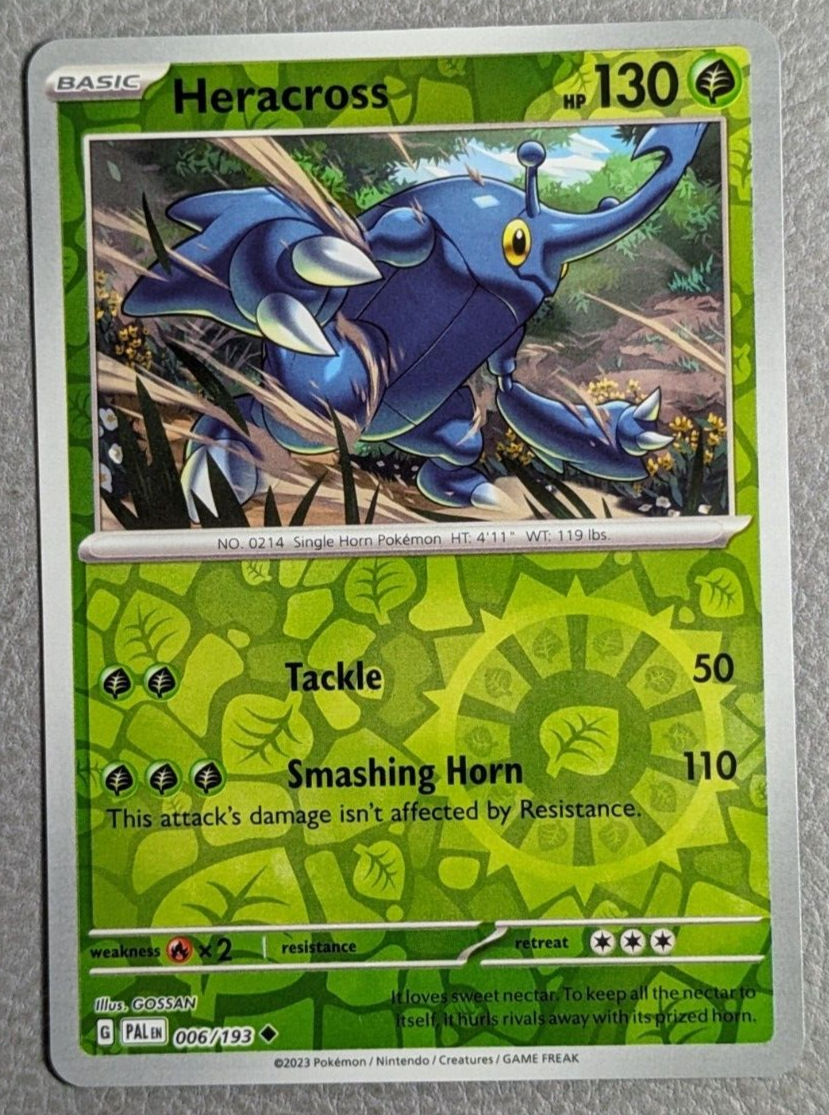 Heracross Reverse Holo NM PAL 006/193 Paldea Evolved Pokemon Card