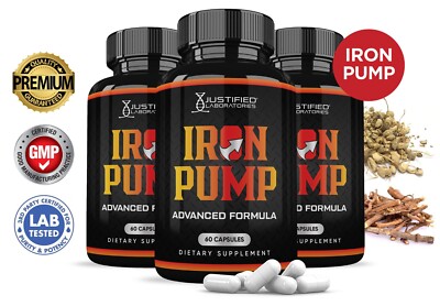 Iron Pump for Men Advanced Formula 1484MG  Pills Vitamin Supplement 3 Pack