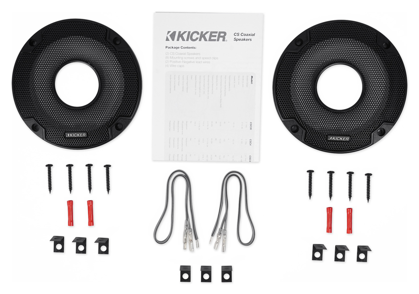 4 KICKER 46CSC44 - 4 300-ваттных 4-омных 2-полосных автомобильных Аудио-коаксиальных динамика CSC44