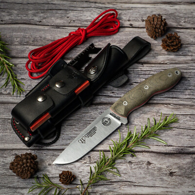 Cuchillo CUDEMAN SB9 QUERCUS Hoja 10.5 cm. Acero Mova Canvas Verde Kit Completo