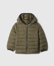 Gap Olive Cold Control Hooded Puffer Coat Jacket - Toddler Boy's Size 4T - New