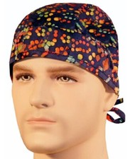 Rainbow Acid Wash Surgical Sweatband Scrub Skull Cap Medical Nurse Doctor Unisex