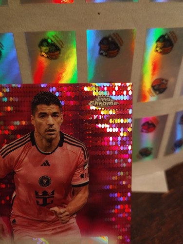 Luis Suarez /25 !!! Pink-Pulsar Auto Topps Chrome MLS Inter Miami (dawniej bar FC - Zdjęcie 2 z 4