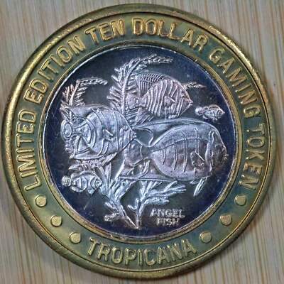 Tropicana $10 Casino Token - .999 Fine Silver - Angel Fish w