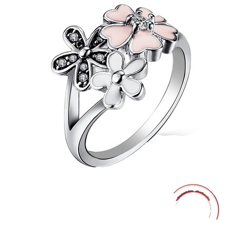 Vintage Ring Enamel Flower Crystal Pave Glam Statement Gold  display picture 1
