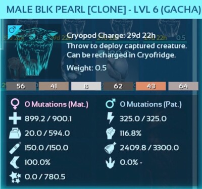 Black Pearl Gacha Pair Clone Ark Survival Ascended PVE ASA PC/Xbox
