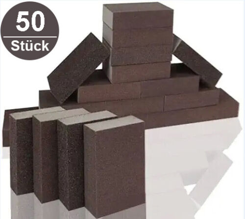 50 Stück strapazierfähiges Trockenbau-Schleifschaumstoffblock-Set,60/100 Körnung - Bild 1 von 12