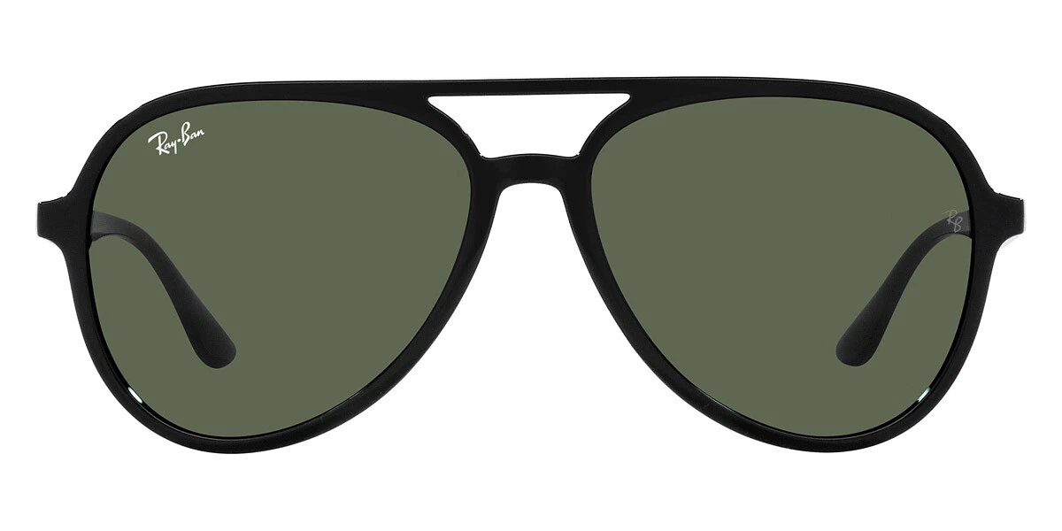 Ray Ban RB4376 Sunglasses Black Dark Green Aviator 57mm New Authentic