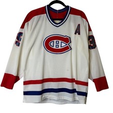 Vintage 90s Montreal Canadiens Brian Skrudland NHL Hockey Jersey Sz L CCM White