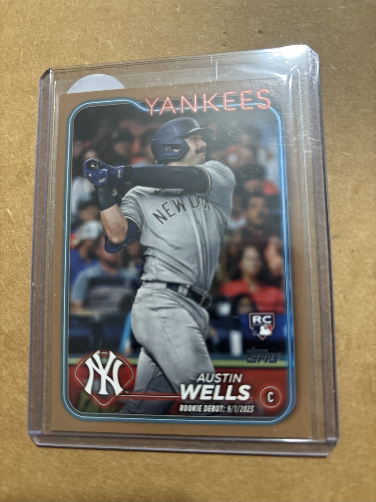 Austin Wells 2024 Topps Update RC Card #US325 Gold Parallel 1809/2024 Yankees￼