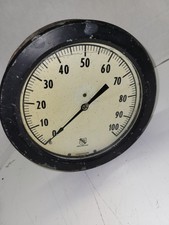 Ashcroft Duragauge - Pressure Gauge - Bronze Tube 0-100 PSI - 10 Inch Vintage