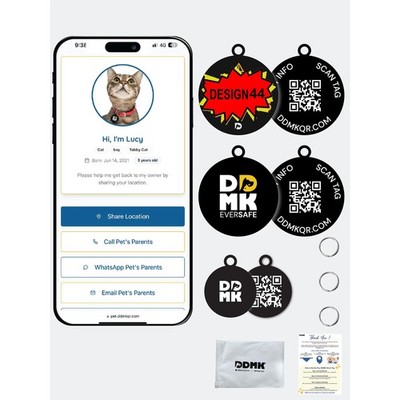 DDMK Smart Pet ID Tag with QR Code   Digital Profile-44-CERTIFIED Good... 