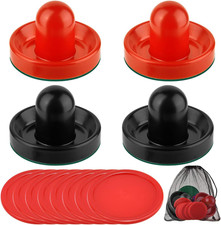 Air Hockey Pushers and Pucks, Air Hockey Paddles with Felt Bottoms, Goal Handles