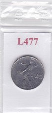 L477 Moneta Coin ITALIA Repubblica Italiana 50 Lire Vulcano 1964