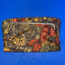 Vtg MCM 70’s Floral Fabric Kiss Clasp Clutch Purse! 8” X 7” USA Made