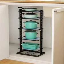 Pot Racks, 6-Tier Cookware Stand, Triangle Shelf Storage Tower for Kitchen, P...