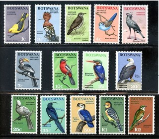 LOT 36774 MINT NH OG 19 32 BIRDS STAMPS FROM BOTSWANA