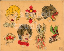 vintage 1976 phoenix tattoo co. production color flash by breezy rantoul IL