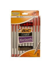 BIC Cristal Xtra Smooth Red Ink Pens 10 Pack 1.0mm Medium Point Teacher. New