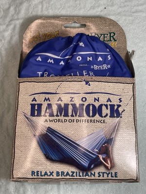 Amazonas Byer of Maine Blue Traveller Hammock Lightweight Nylon Camping Hammock