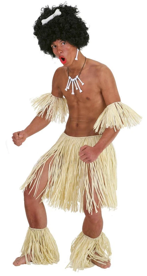 Hawaii Männer Set Rock Beinstulpen Armstulpen Natur Karneval Fasching Party - Bild 1 von 1