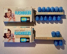 M2B Sylvania Blue Dot Flashbulbs 16 Total Bulbs Vintage Original Boxes